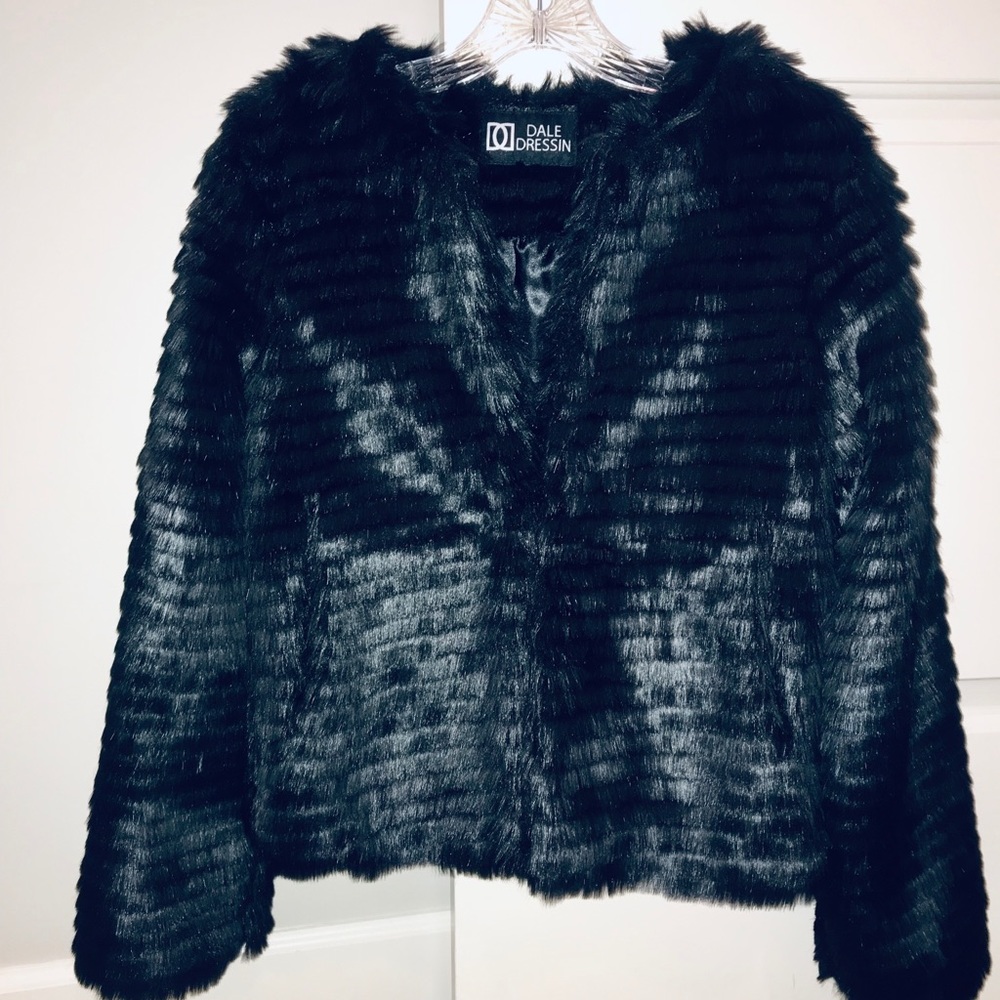 Black Faux Fur Coat